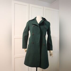 Women's Double-Breasted Green Coat